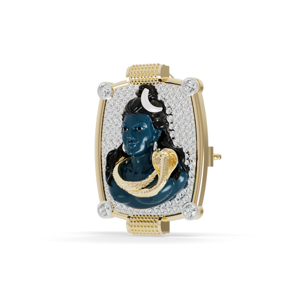 Guru Jewel's The Celestial Mahadev Rectangular Frame Pendant for Her