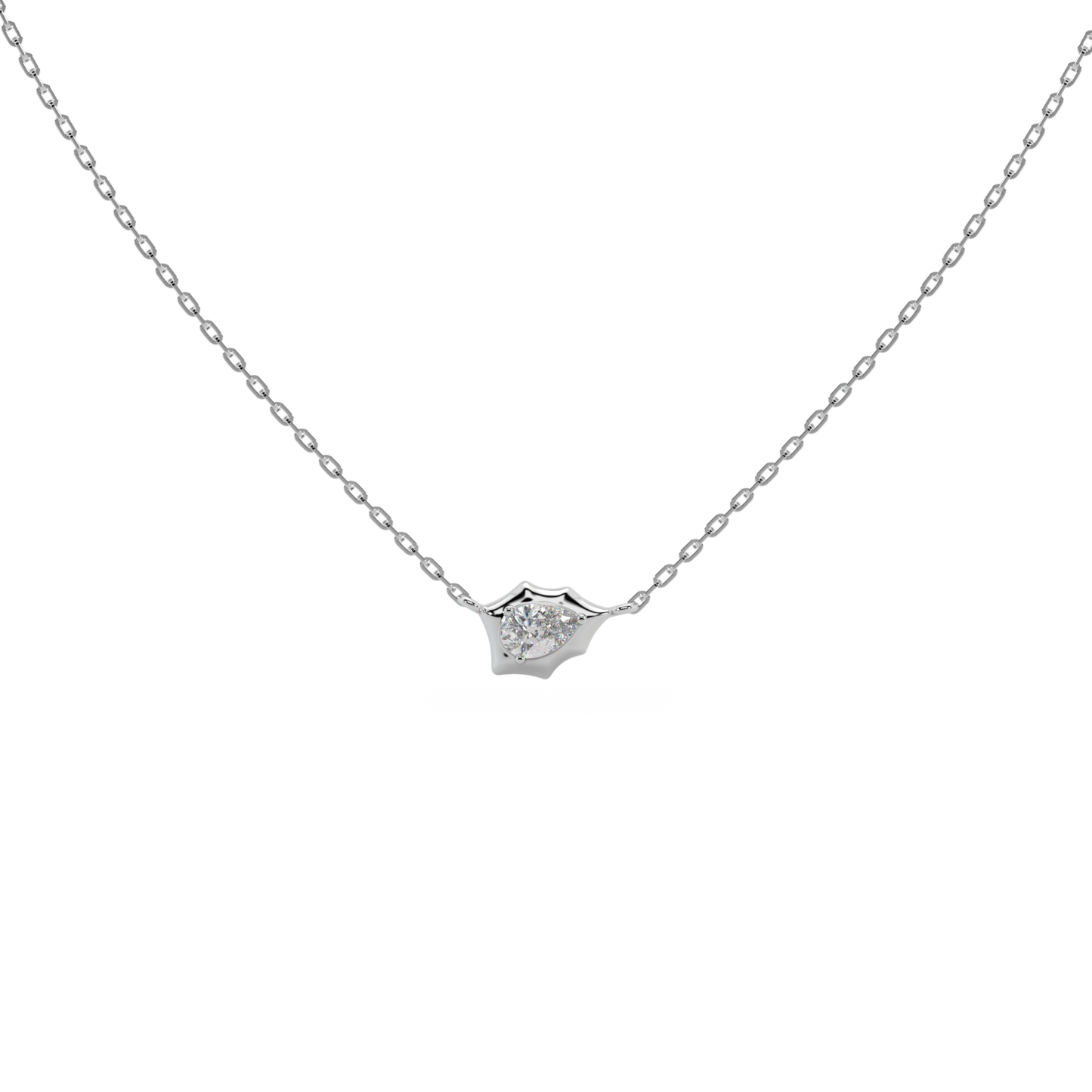 Guru Jewel's Pear Shaped Solitaire Diamond Studded In Silver Only Pendant For Her