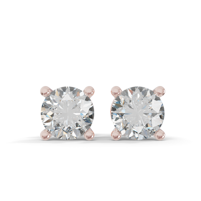 Guru Jewel's Grace Single-Stone Round Brilliant Diamond Earrings for Her