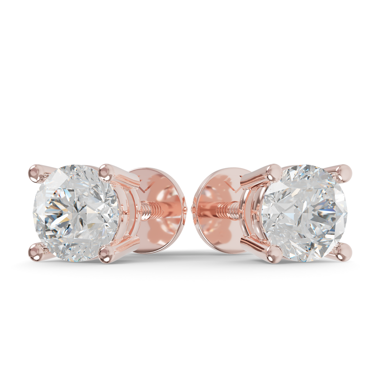 Guru Jewel's Grace Single-Stone Round Brilliant Diamond Earrings for Her