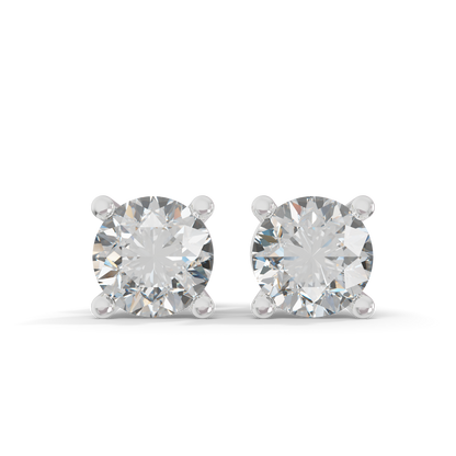 Guru Jewel's Grace Single-Stone Round Brilliant Diamond Earrings for Her