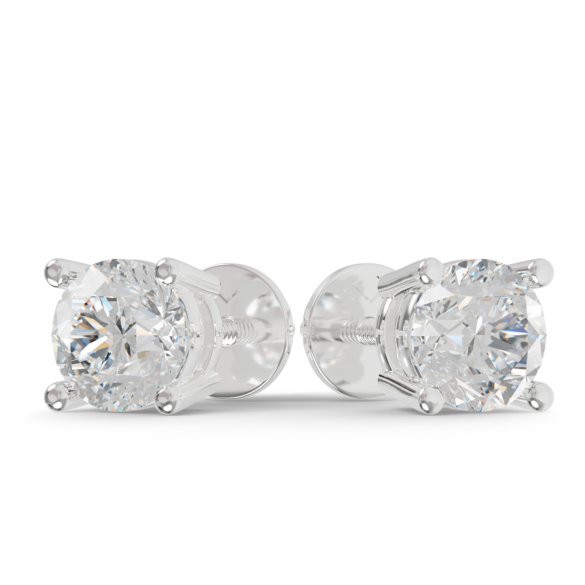 Guru Jewel's Grace Single-Stone Round Brilliant Diamond Earrings for Her