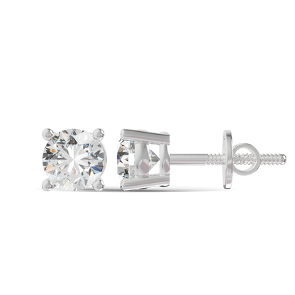 Guru Jewel's Grace Single-Stone Round Brilliant Diamond Earrings for Her