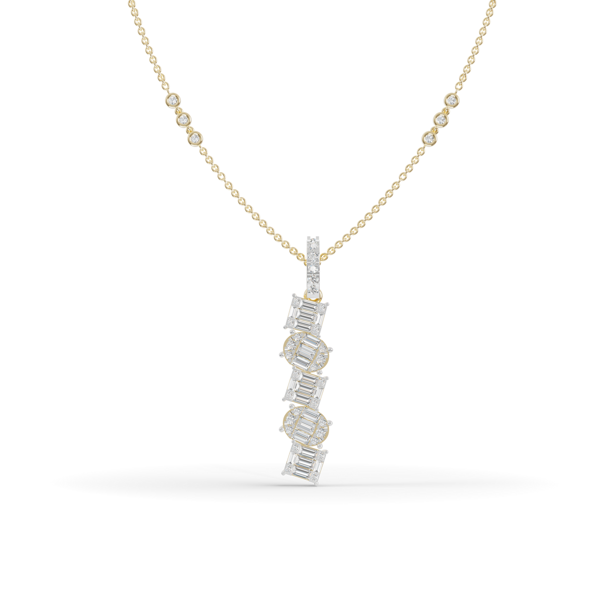 Guru Jewel's Sophisticated Diagonal Bar Pendant for Her