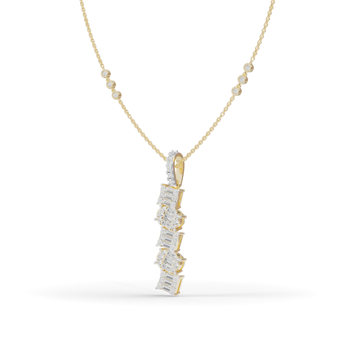 Guru Jewel's Sophisticated Diagonal Bar Pendant for Her