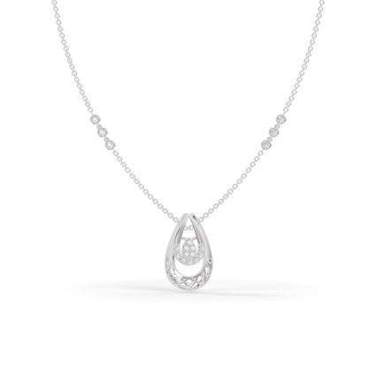 Guru Jewel's Pear-Shaped Cluster Accent with Latticed Teardrop Pendant for Her