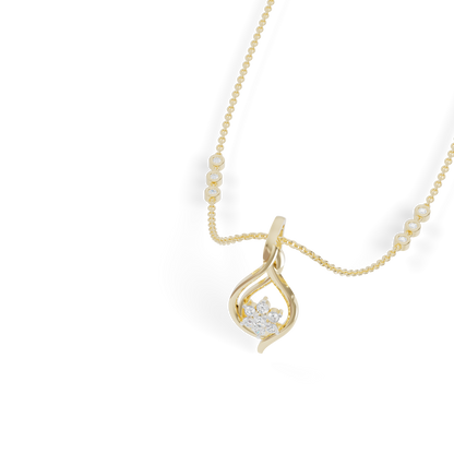 Guru Jewel's  Brilliant Stone Accents with  Charming Wavy Silver Pendant for Her