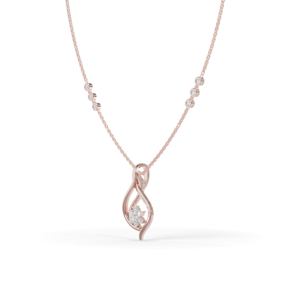 Guru Jewel's  Brilliant Stone Accents with  Charming Wavy Silver Pendant for Her