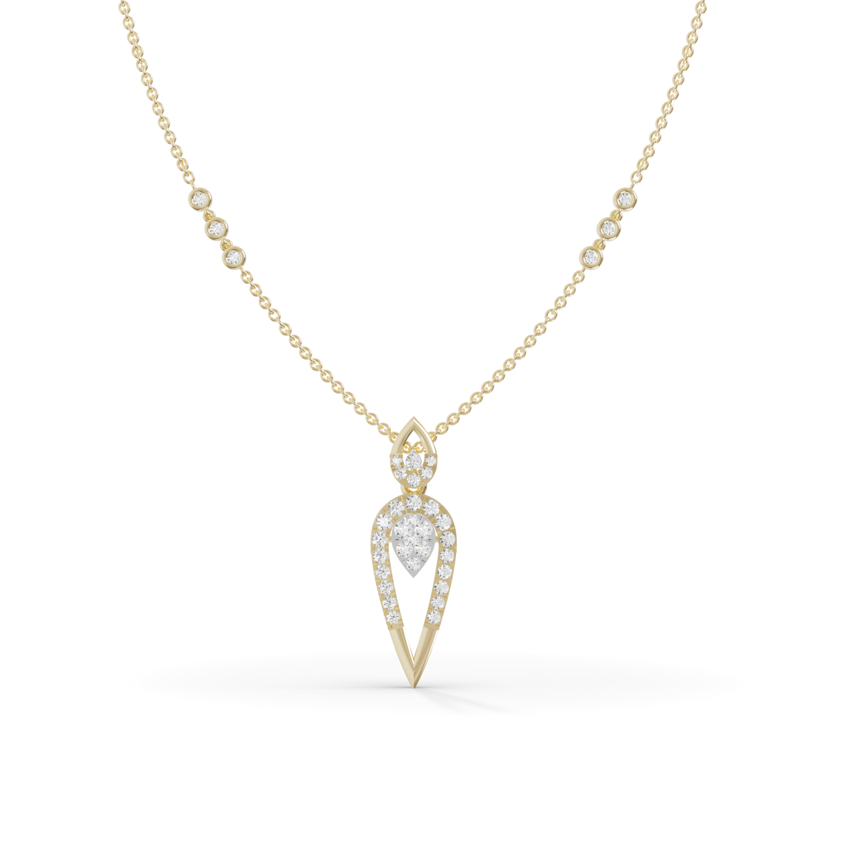 Guru Jewel's Sleek V-Shaped Tiered Pendant for Her