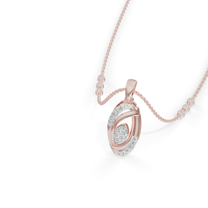 Guru Jewel's Sparkling Details with  Elegant Oval Circle Diamond Pendant Necklace for Her