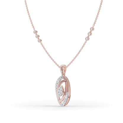 Guru Jewel's Sparkling Details with  Elegant Oval Circle Diamond Pendant Necklace for Her