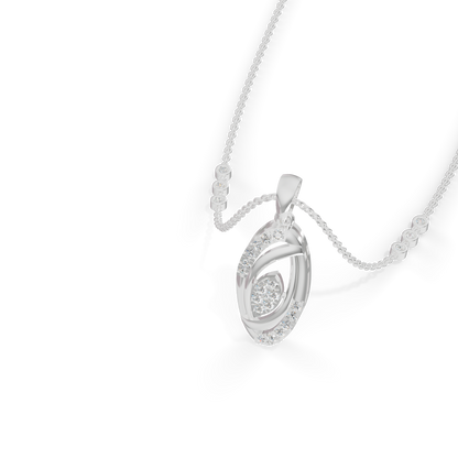 Guru Jewel's Sparkling Details with  Elegant Oval Circle Diamond Pendant Necklace for Her