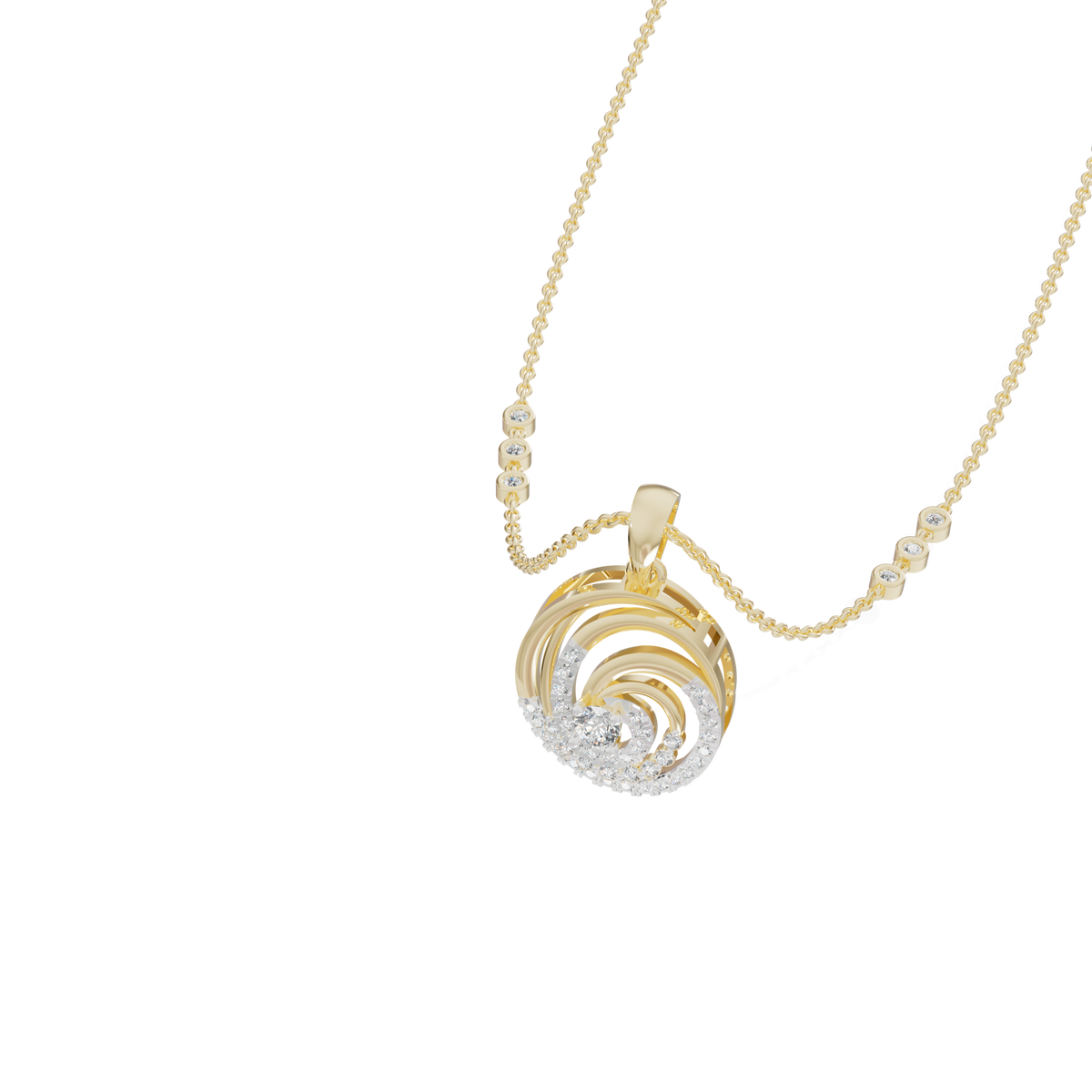 Guru Jewel's Elegant Circular Whirl Silver Pendant for Her