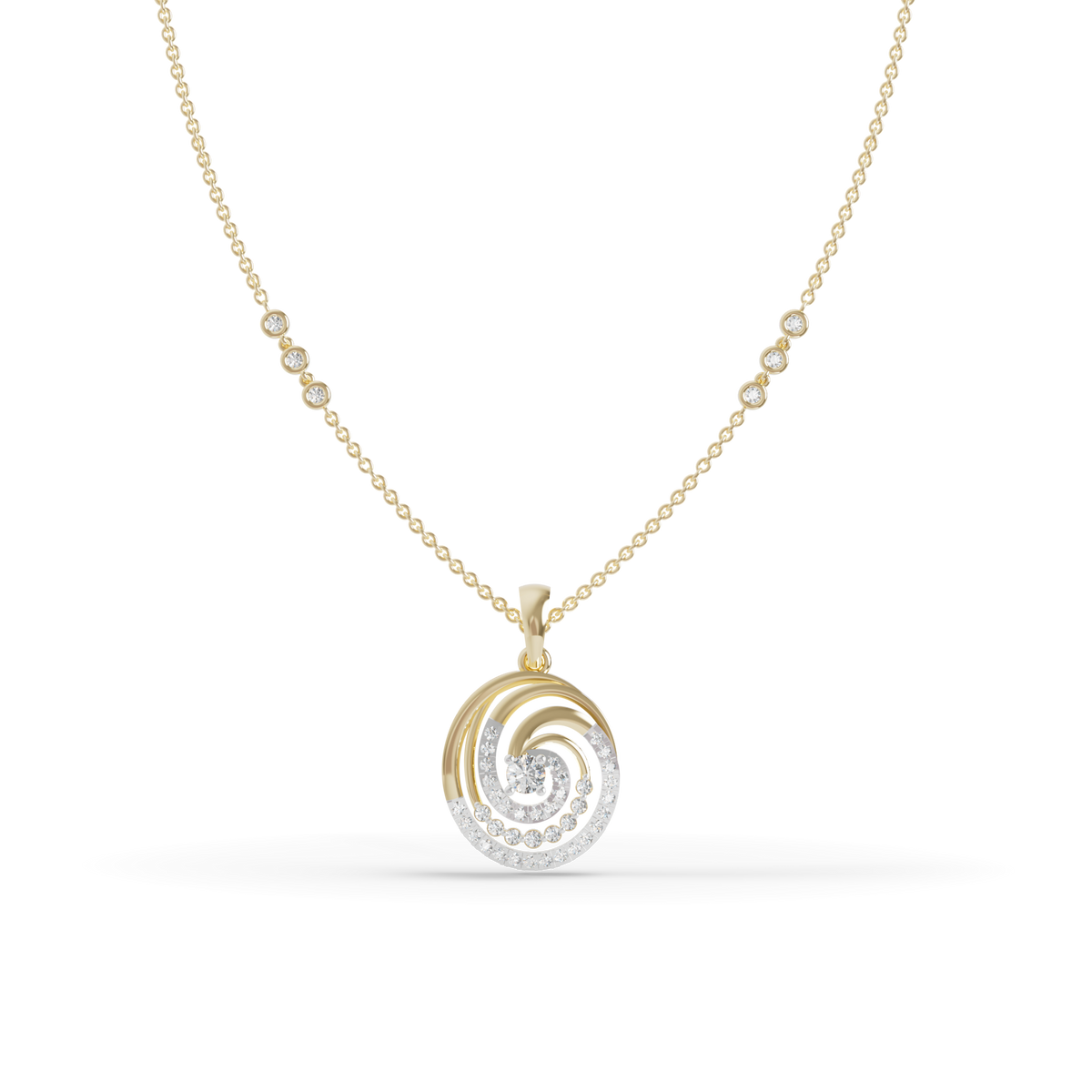 Guru Jewel's Elegant Circular Whirl Silver Pendant for Her
