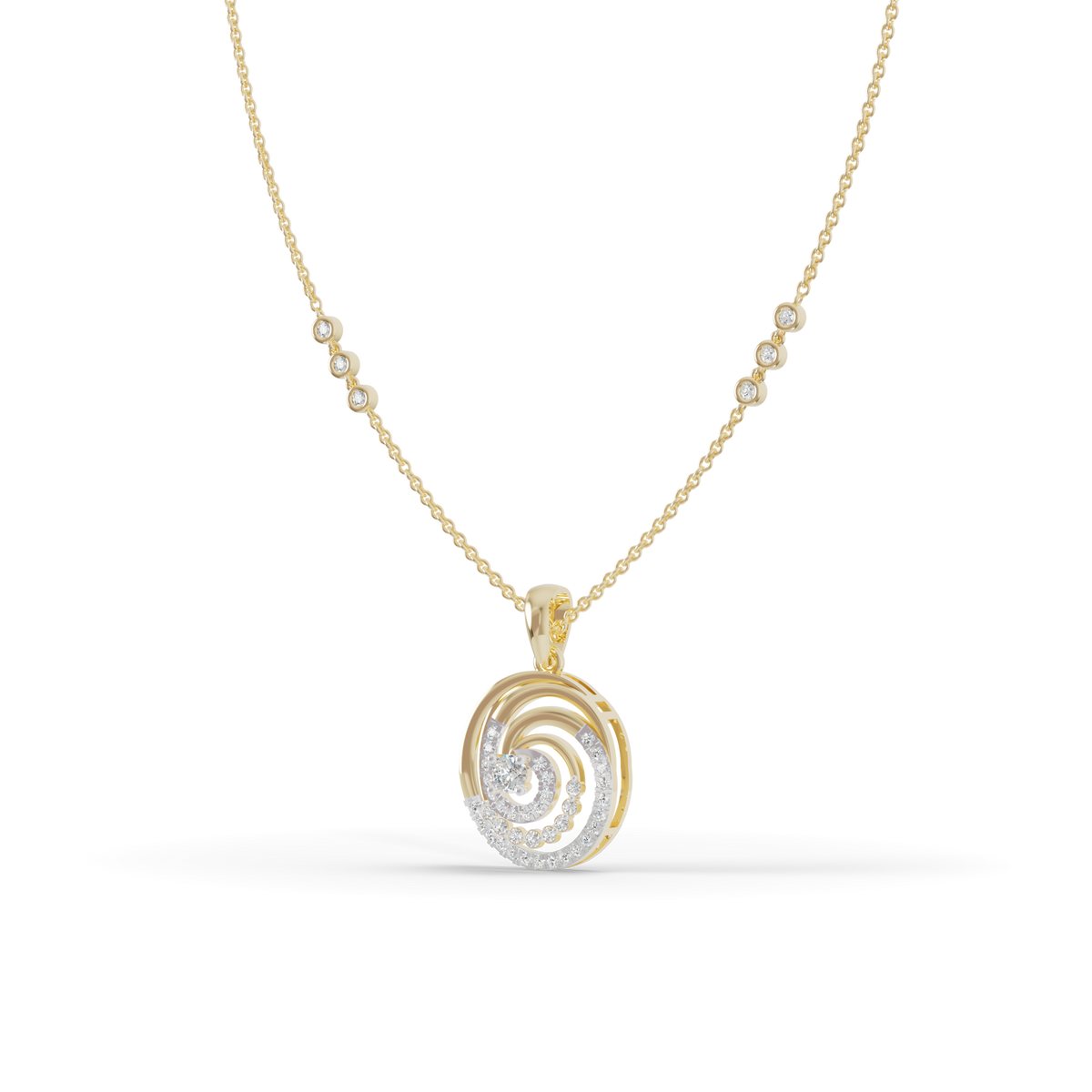 Guru Jewel's Elegant Circular Whirl Silver Pendant for Her