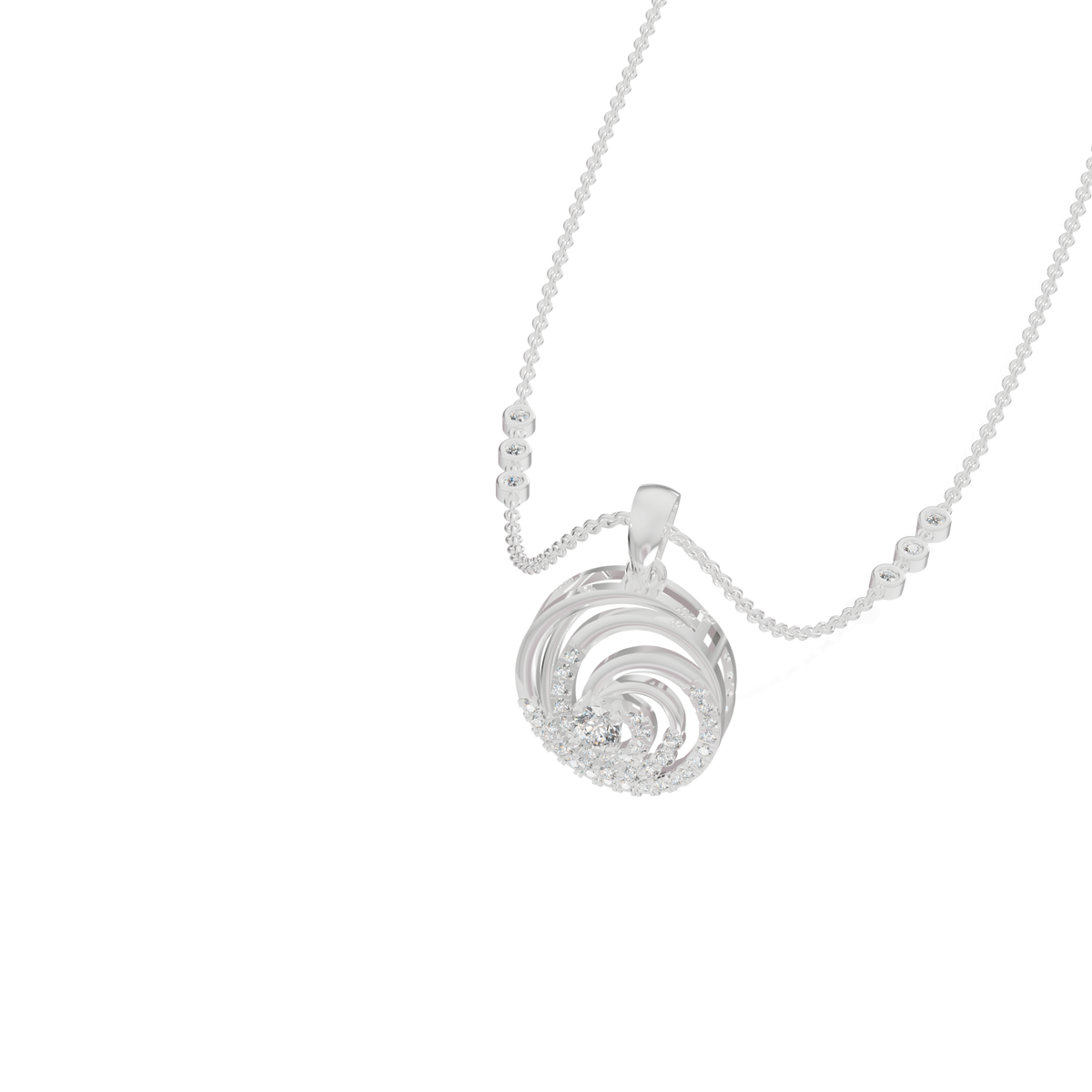 Guru Jewel's Elegant Circular Whirl Silver Pendant for Her