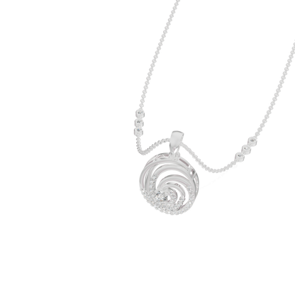 Guru Jewel's Elegant Circular Whirl Silver Pendant for Her