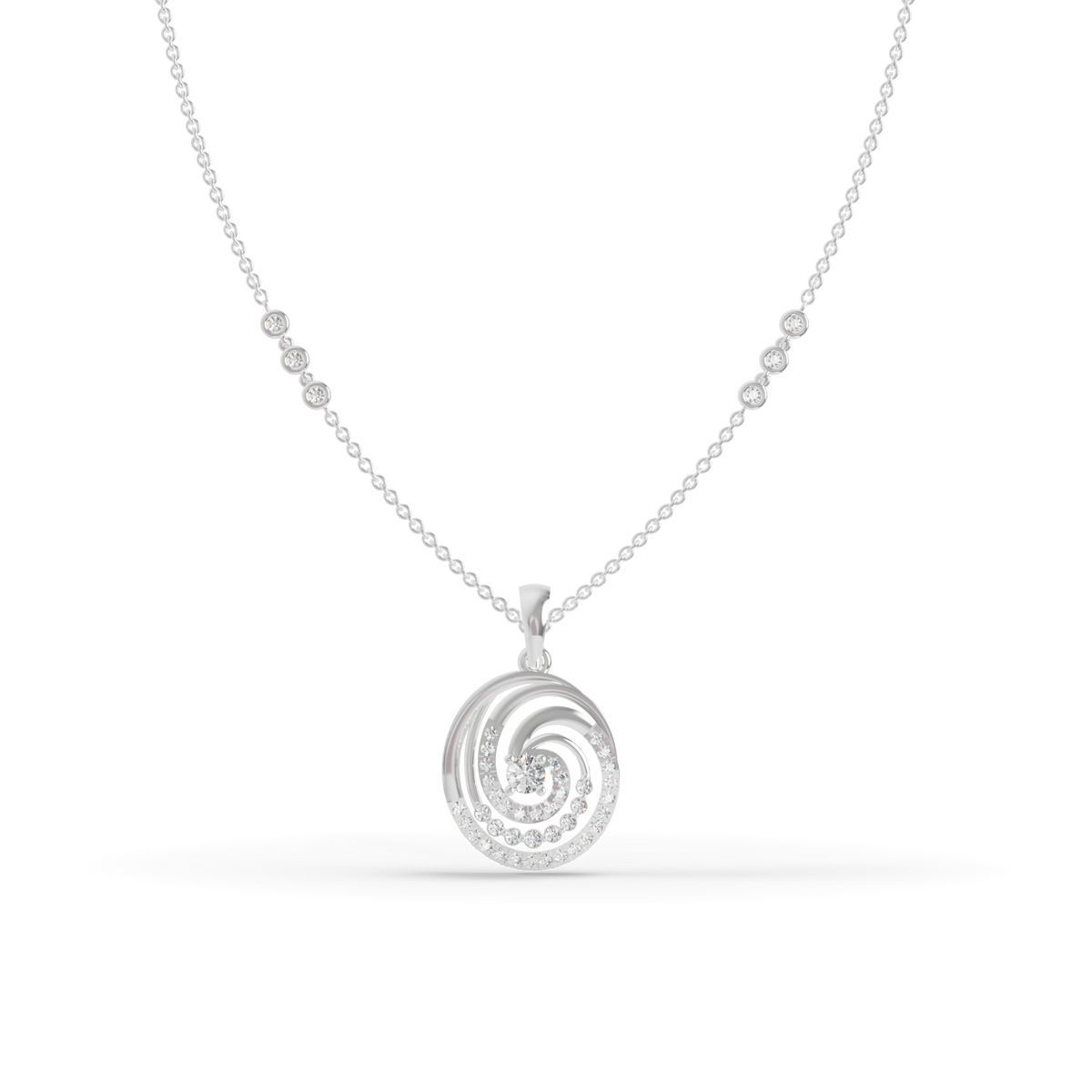 Guru Jewel's Elegant Circular Whirl Silver Pendant for Her