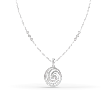 Guru Jewel's Elegant Circular Whirl Silver Pendant for Her