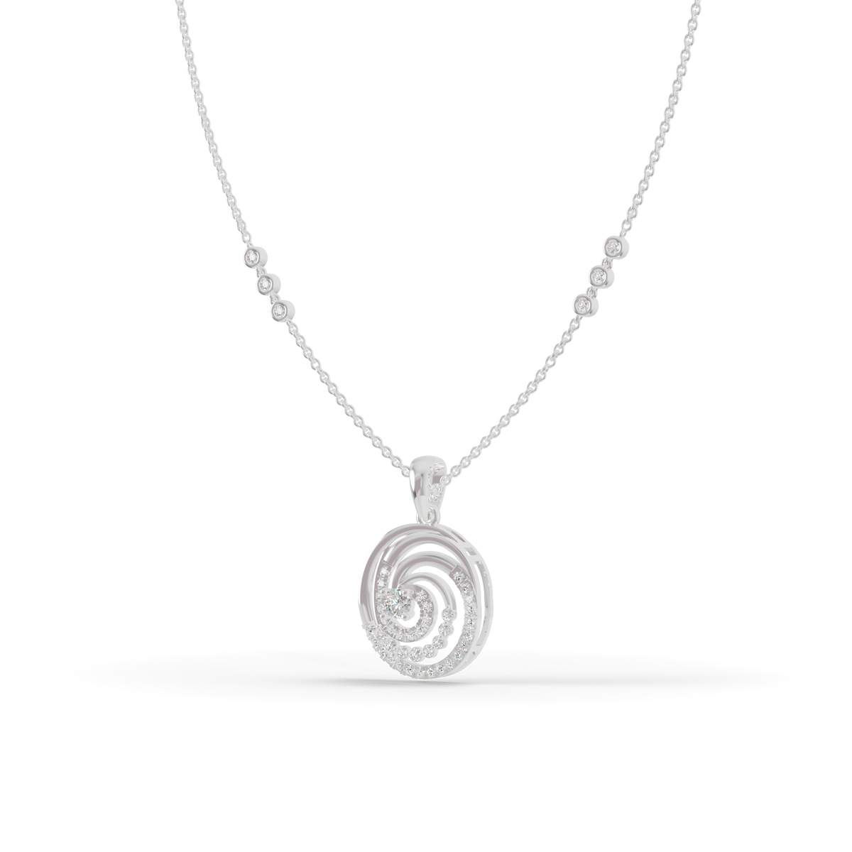 Guru Jewel's Elegant Circular Whirl Silver Pendant for Her