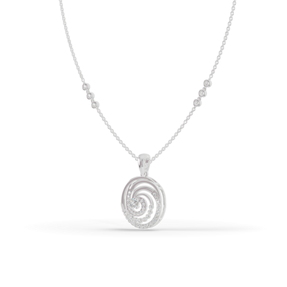 Guru Jewel's Elegant Circular Whirl Silver Pendant for Her
