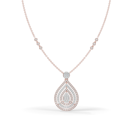 Guru Jewel's  Pavé-Set Simulants with Nested Pear Pendant for Her