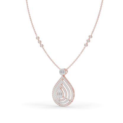Guru Jewel's  Pavé-Set Simulants with Nested Pear Pendant for Her