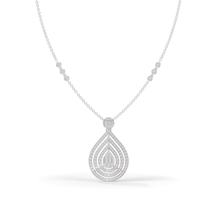 Guru Jewel's  Pavé-Set Simulants with Nested Pear Pendant for Her