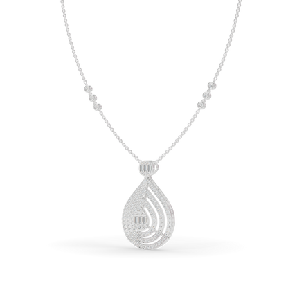 Guru Jewel's  Pavé-Set Simulants with Nested Pear Pendant for Her