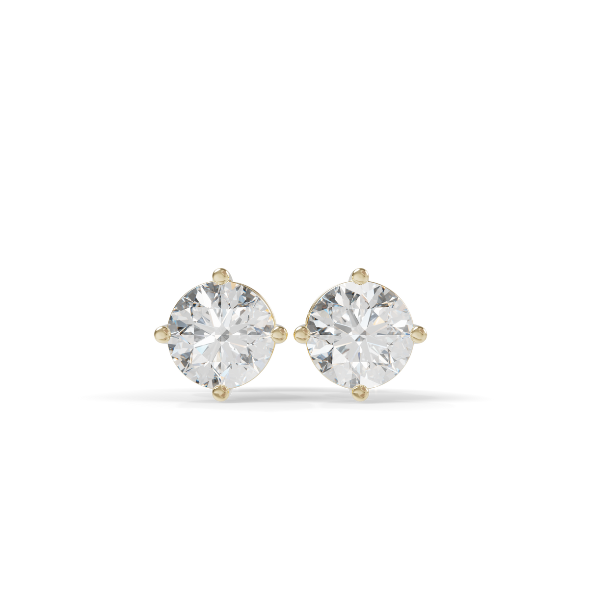 Guru Jewel's Round Solitaire Diamond Studded In Silver Stud Earrings For Her