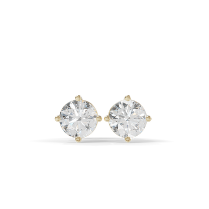 Guru Jewel's Round Solitaire Diamond Studded In Silver Stud Earrings For Her