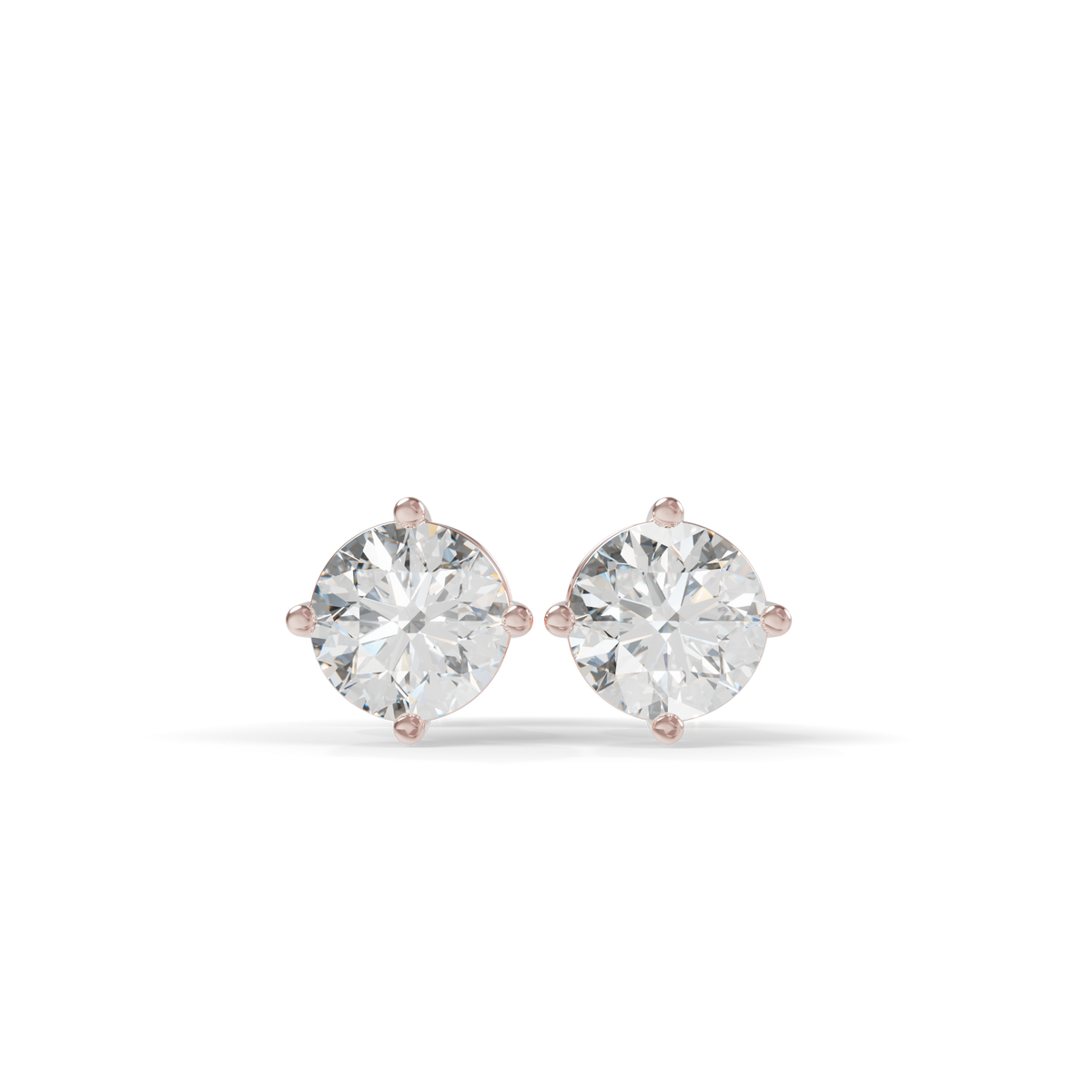 Guru Jewel's Round Solitaire Diamond Studded In Silver Stud Earrings For Her
