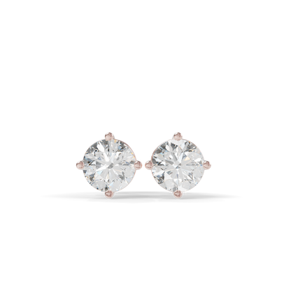 Guru Jewel's Round Solitaire Diamond Studded In Silver Stud Earrings For Her