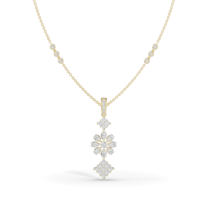Guru Jewel's Blossom and Square Cluster Pendant for Her