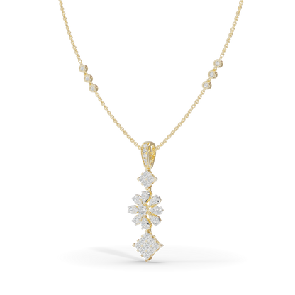 Guru Jewel's Blossom and Square Cluster Pendant for Her