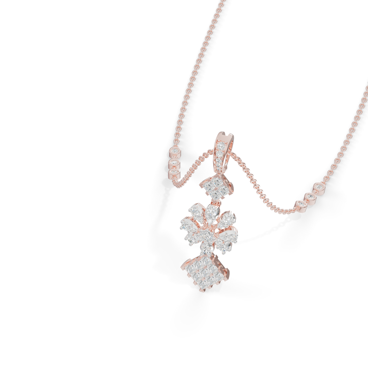 Guru Jewel's Blossom and Square Cluster Pendant for Her
