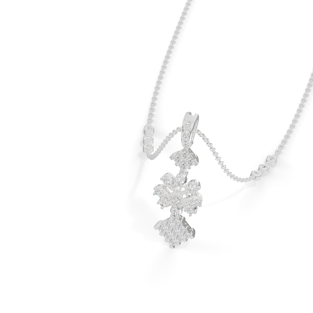 Guru Jewel's Blossom and Square Cluster Pendant for Her