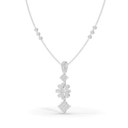 Guru Jewel's Blossom and Square Cluster Pendant for Her