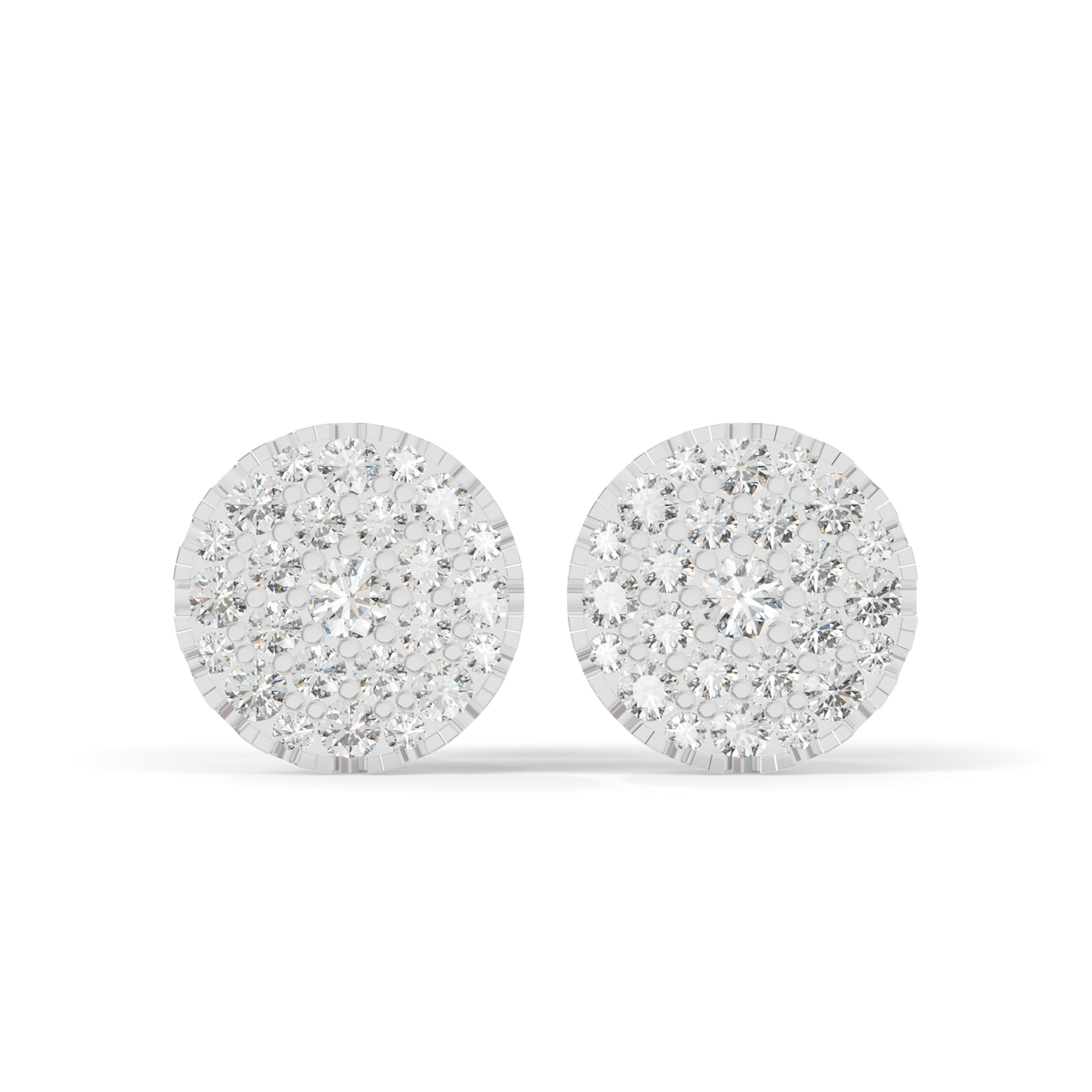 Guru Jewel's Round Diamond Studded Diamond Round Shape Earrings  For Her