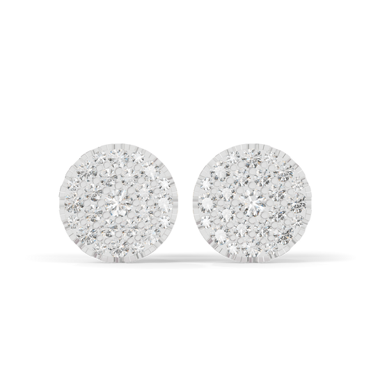 Guru Jewel's Round Diamond Studded Diamond Round Shape Earrings  For Her