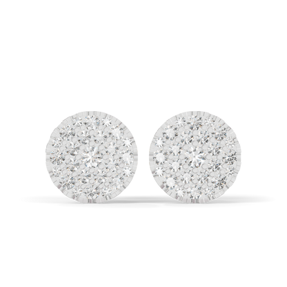 Guru Jewel's Round Diamond Studded Diamond Round Shape Earrings  For Her