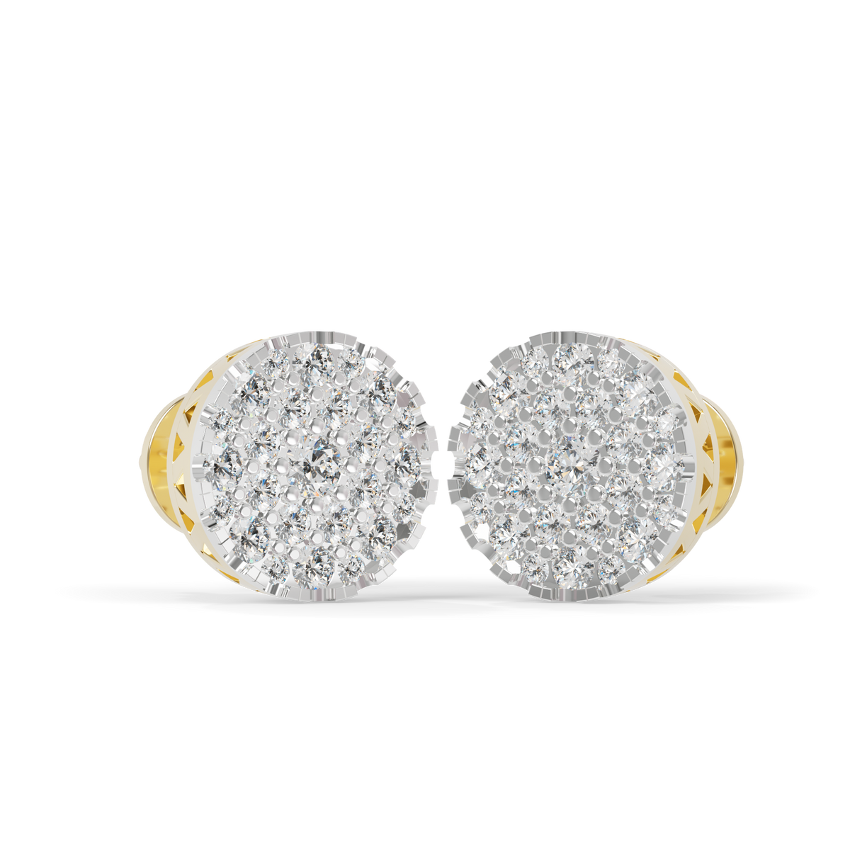 Guru Jewel's Round Diamond Studded Diamond Round Shape Earrings  For Her