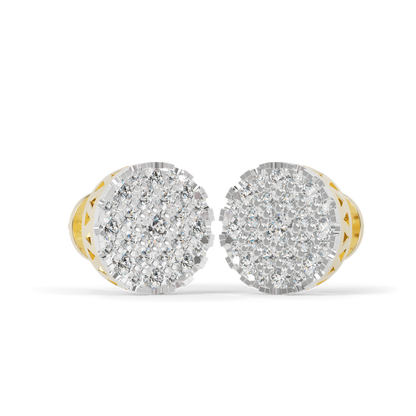Guru Jewel's Round Diamond Studded Diamond Round Shape Earrings  For Her