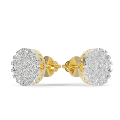 Guru Jewel's Round Diamond Studded Diamond Round Shape Earrings  For Her