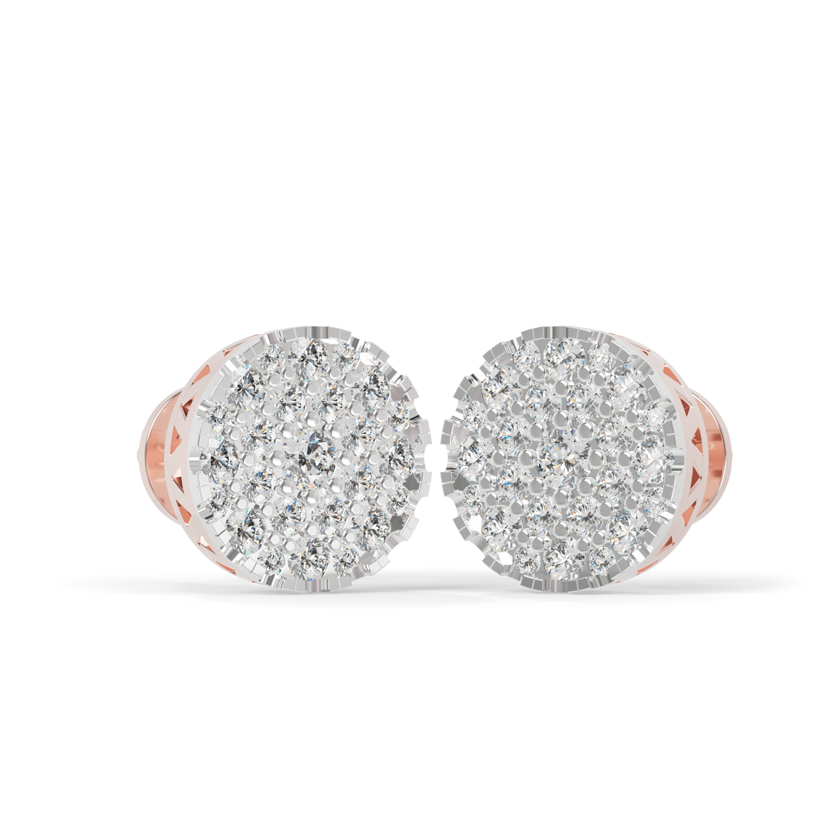 Guru Jewel's Round Diamond Studded Diamond Round Shape Earrings  For Her