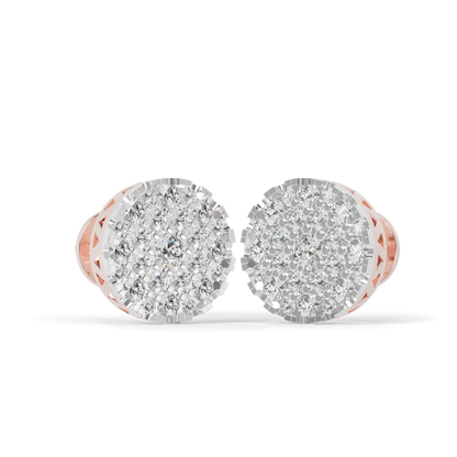 Guru Jewel's Round Diamond Studded Diamond Round Shape Earrings  For Her
