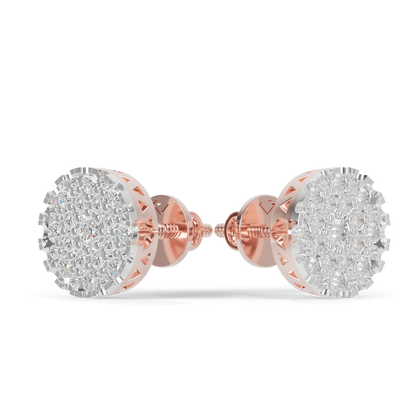 Guru Jewel's Round Diamond Studded Diamond Round Shape Earrings  For Her