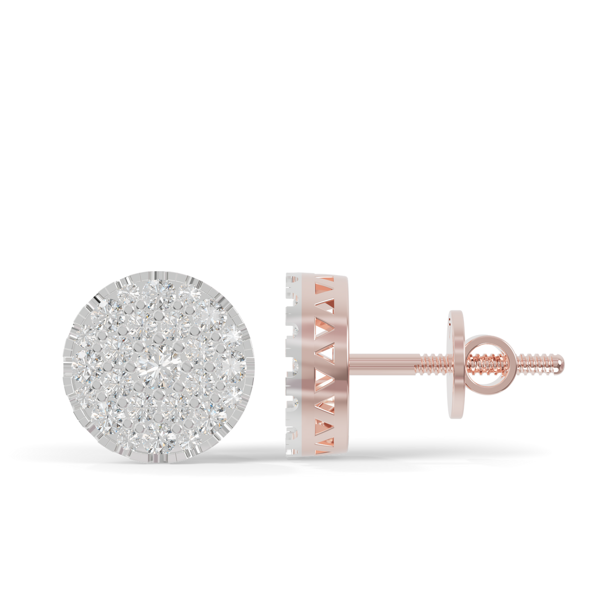 Guru Jewel's Round Diamond Studded Diamond Round Shape Earrings  For Her