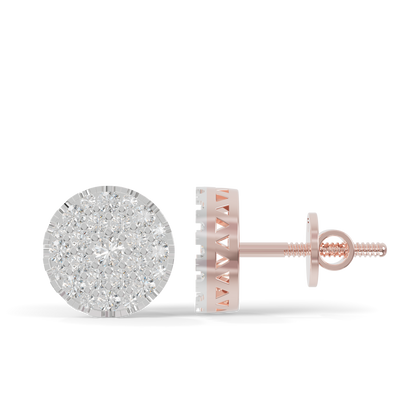 Guru Jewel's Round Diamond Studded Diamond Round Shape Earrings  For Her