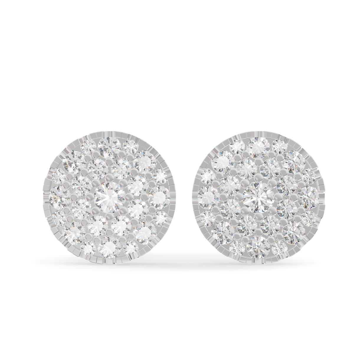 Guru Jewel's Round Diamond Studded Diamond Round Shape Earrings  For Her